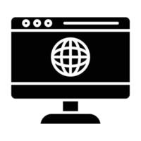 icône de glyphe de site Web vecteur