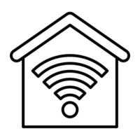 icône de ligne wifi maison vecteur
