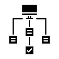 icône de glyphe de flux de travail vecteur