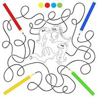 livre de coloriage avec illustration vectorielle de dinosaures vecteur