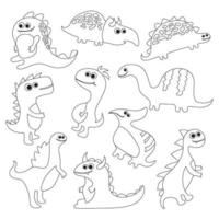 livre de coloriage avec illustration vectorielle de dinosaures vecteur