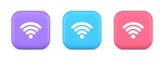 Wi Fi l'Internet lien bouton haute la vitesse sans fil cyberespace numérique réseau 3d icône vecteur