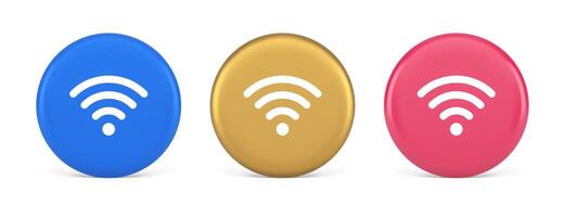 Wi Fi l'Internet lien bouton haute la vitesse sans fil cyberespace numérique réseau 3d cercle icône vecteur