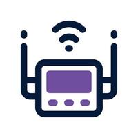 routeur icône. double Ton icône pour votre site Internet, mobile, présentation, et logo conception. vecteur