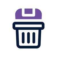 poubelle icône. double Ton icône pour votre site Internet, mobile, présentation, et logo conception. vecteur