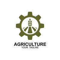 agriculture logo, ferme terre logo conception modèle vecteur