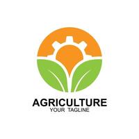 agriculture logo, ferme terre logo conception modèle vecteur