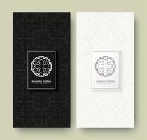 collection de cartes de voeux élégantes avec motif d'ornement vecteur