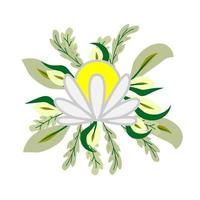 illustration vectorielle de fleur logo feuille et arbre vecteur