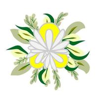 illustration vectorielle de fleur logo feuille et arbre vecteur