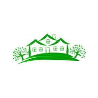 icône du logo maison de la nature vecteur