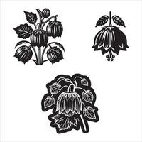 abutilon fleur silhouette icône graphique l vecteur