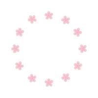 cadre rond vectoriel pour décorer des photos avec des fleurs. sakura japonais de printemps sur fond blanc. élément de conception pour un logo, une affiche, une bannière ou un album photo
