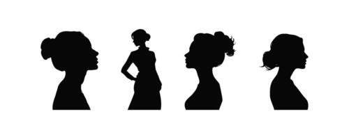 silhouettes de femmes dans profil vue vecteur