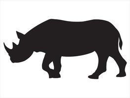 rhinocéros silhouette sur blanc Contexte vecteur