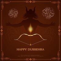 happy dussehra festival ravana tuant la conception de fond vecteur