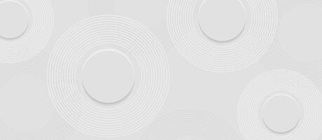 moderne abstrait blanc cercle forme Contexte. élégant géométrique forme modèle avec lumière ombre. costume pour fond d'écran, couverture, affiche, bannière, brochure, présentation, site Internet vecteur