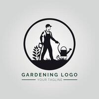 jardin et plante minimaliste logo concept vecteur