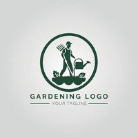 jardin et plante minimaliste logo concept vecteur