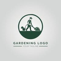 jardin et plante minimaliste logo concept vecteur