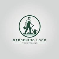 jardin et plante minimaliste logo concept vecteur