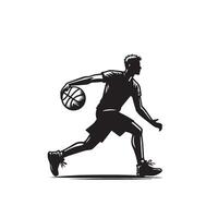 basketball pince silhouette. homme, basketball joueur illustration vecteur