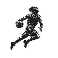 basketball pince silhouette. homme, basketball joueur illustration vecteur