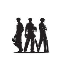 criquet joueur silhouette. criquet joueur batteur différent portée silhouette illustration. criquet joueur logo vecteur