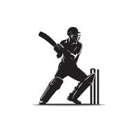 criquet joueur silhouette. criquet joueur batteur différent portée silhouette illustration. criquet joueur logo vecteur