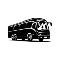 autobus logo conception modèle.voyage autobus logo sur blanc Contexte vecteur