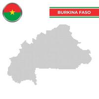 à pois carte de burkina faso avec circulaire drapeau vecteur