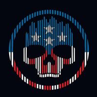crâne et drapeau de Etats-Unis, grunge.vintage conception t-shirts vecteur