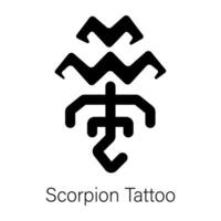 branché Scorpion tatouage vecteur