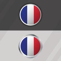 France rond drapeau modèle vecteur