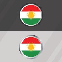 irakien Kurdistan rond drapeau modèle vecteur