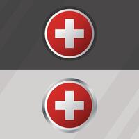 Suisse rond drapeau modèle vecteur