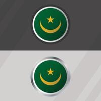 Mauritanie rond drapeau modèle vecteur