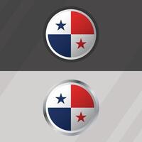 Panama rond drapeau modèle vecteur