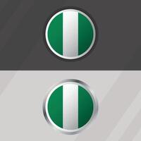 Nigeria rond drapeau modèle vecteur