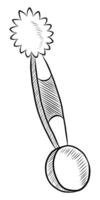 noir et blanc contour dessin de une couteau noisette vecteur