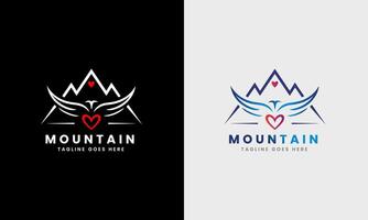 Montagne colline icône, oiseau logo , oiseau colline Naturel moderne animal affaires concept modèle vecteur