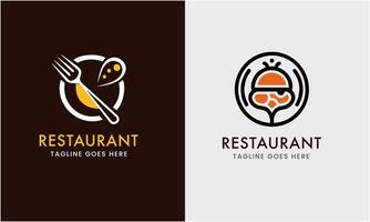 restaurant logo icône échantillon cuisine cuisine nourriture couteaux rôti Viande petit déjeuner vecteur