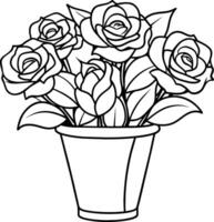 noir et blanc des roses illustration vecteur