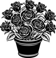 noir et blanc des roses illustration vecteur