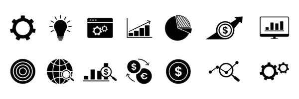 ensemble Les données En traitement la toile Icônes collection. graphique, analytique, statistique, réseau, schémas, numérique symbole. vecteur