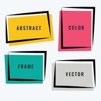 quatre abstrait coloré Cadre ensemble vecteur