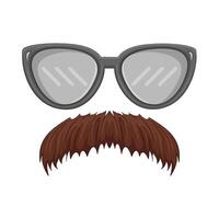 illustration de moustache et des lunettes vecteur