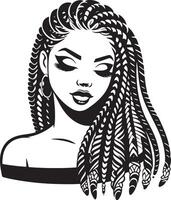 africain fille coiffure illustration vecteur