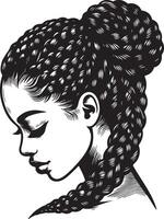 africain fille coiffure illustration vecteur