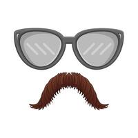 illustration de moustache et des lunettes vecteur